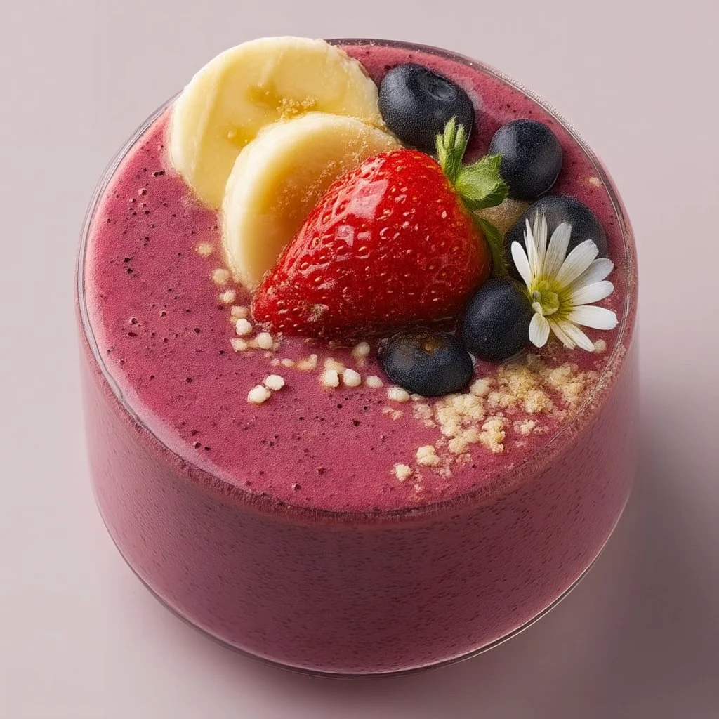 Healthy Energy Balancing Smoothie with fruits and greens for natural energy boost