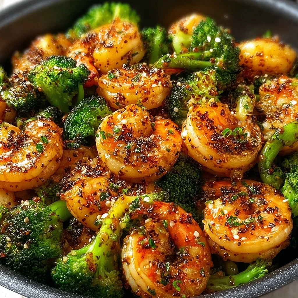 Garlic Butter Shrimp and Broccoli Skillet