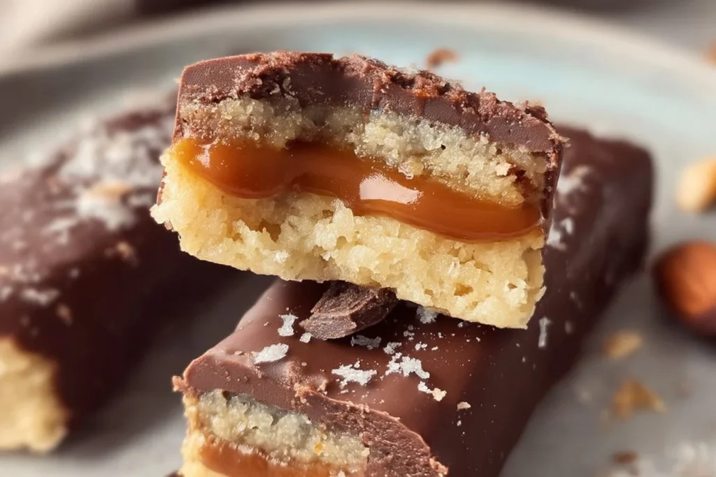 Healthy Keto Twix Bars with low-carb ingredients for a delicious treat.