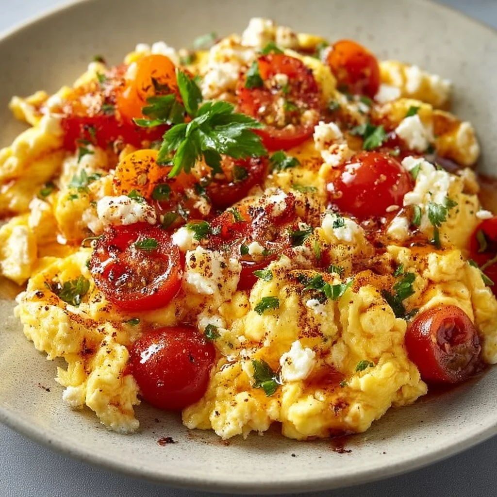 Healthy Mediterranean Scrambled Eggs for a Vibrant Morning Boost