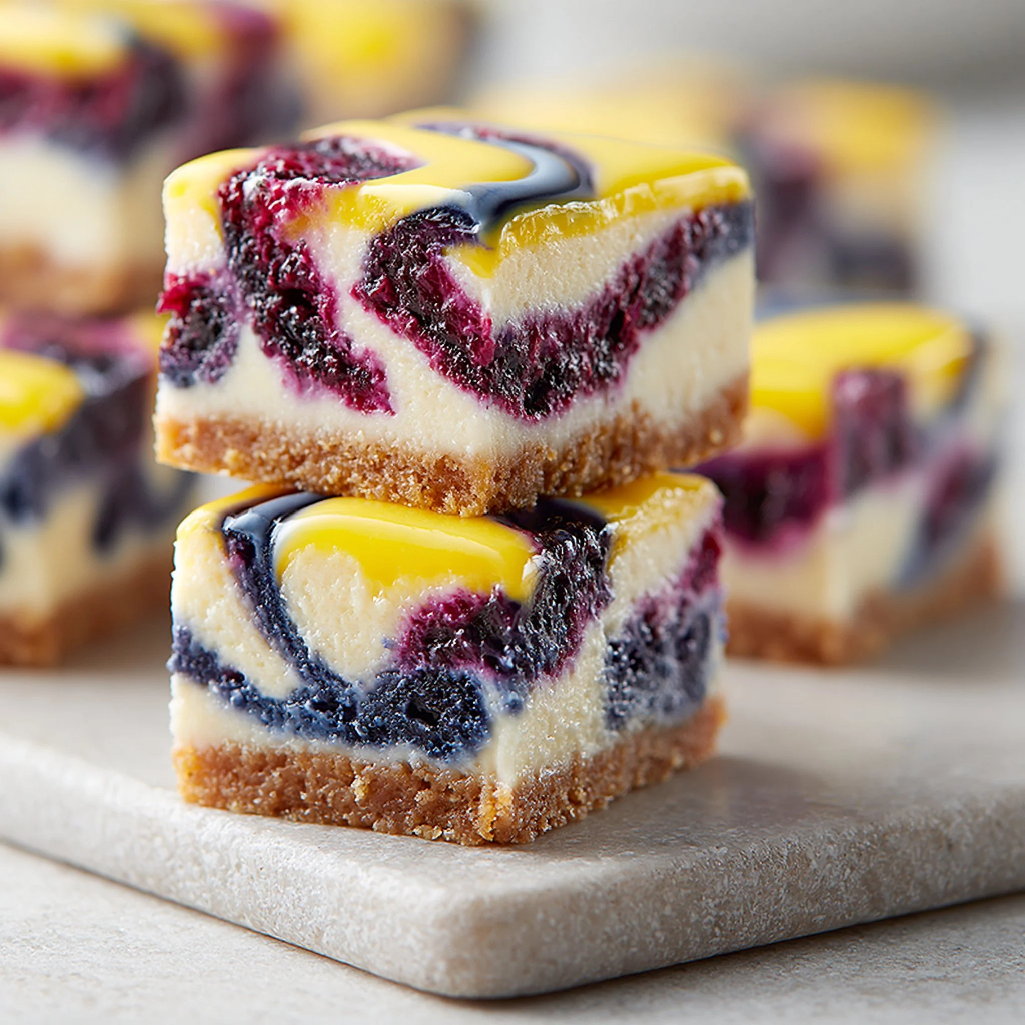 Keto Lemon Blueberry Cheesecake Bars