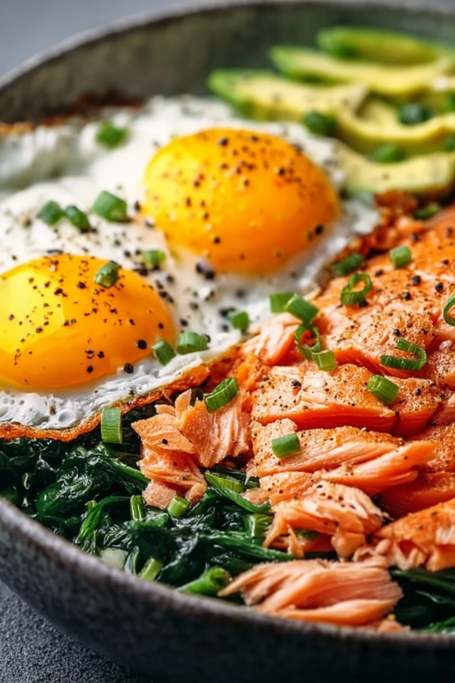 Keto Salmon and Egg Breakfast Bowl