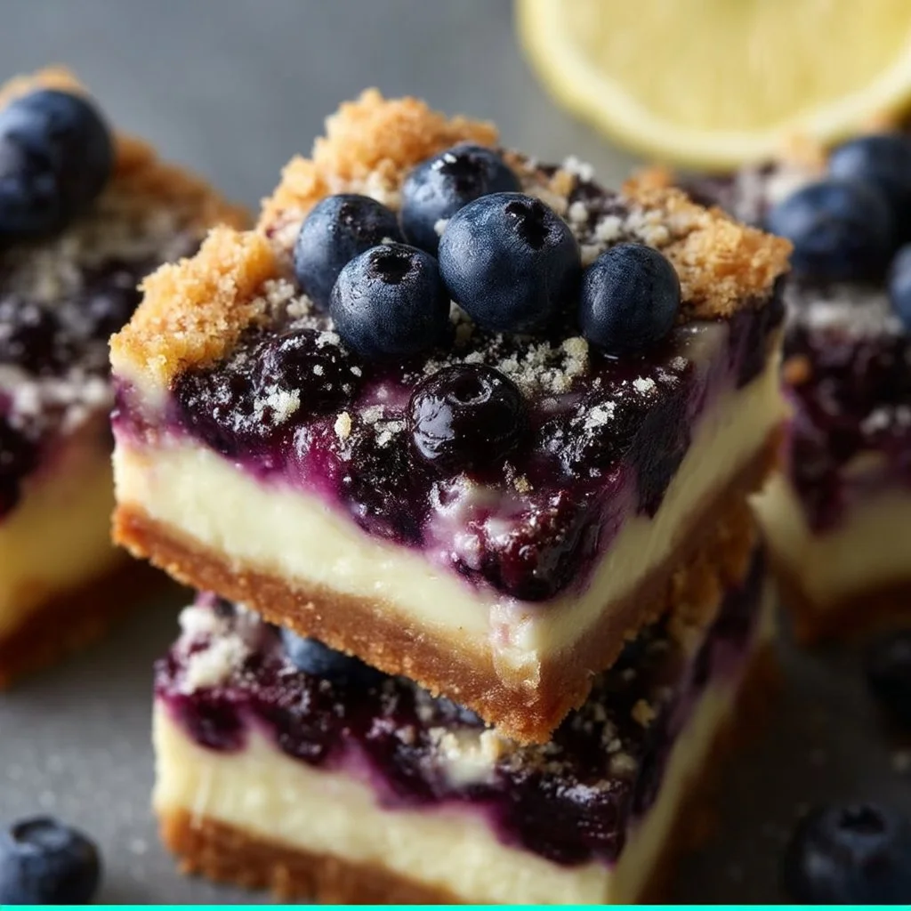 Lemon Blueberry Sugar-Free Cheesecake Bars