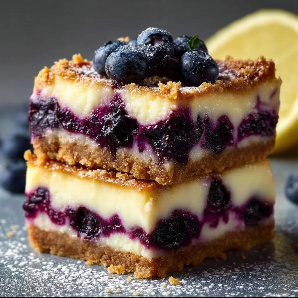 Lemon Blueberry Sugar-Free Cheesecake Bars