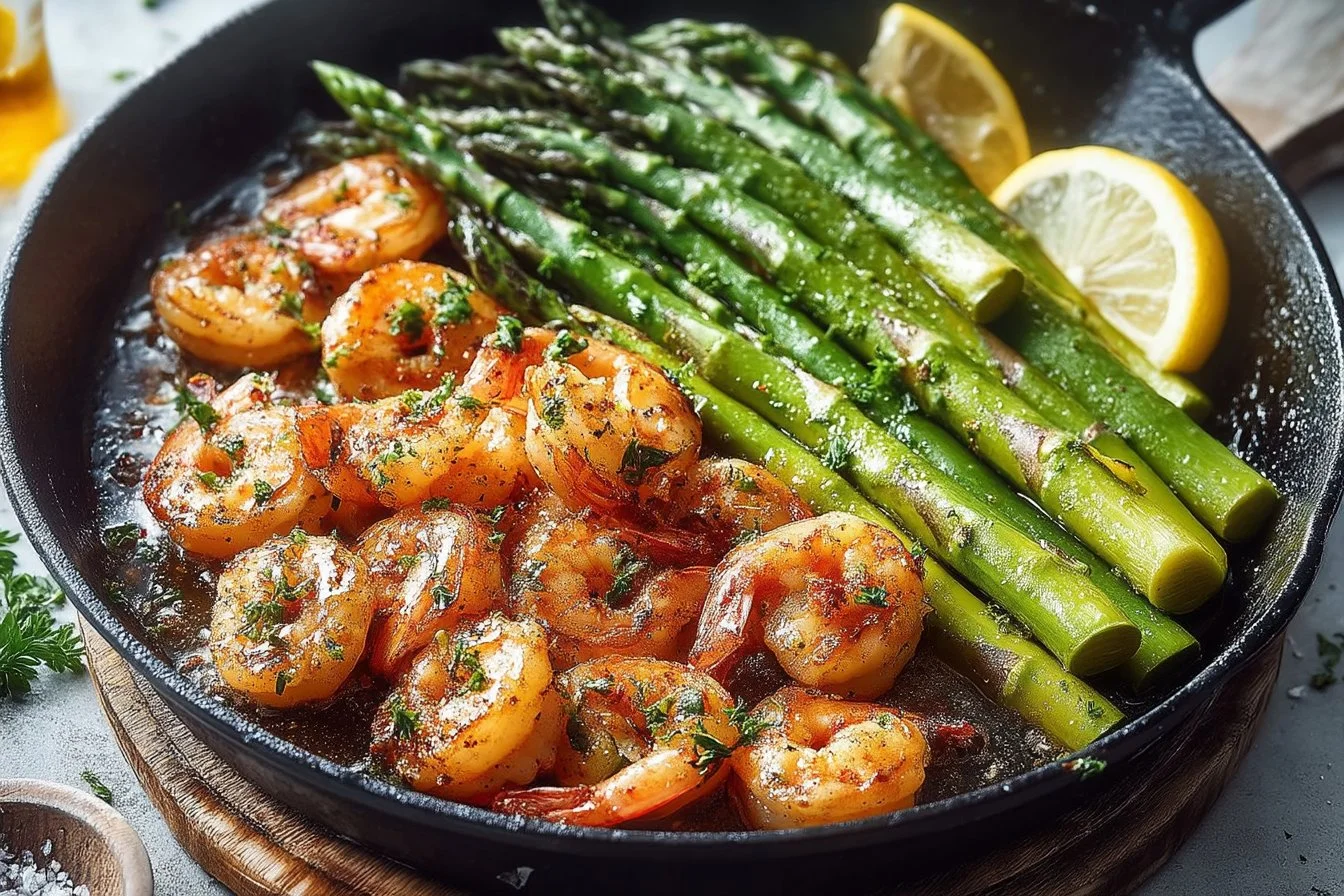 Lemon Garlic Butter Shrimp with Asparagus