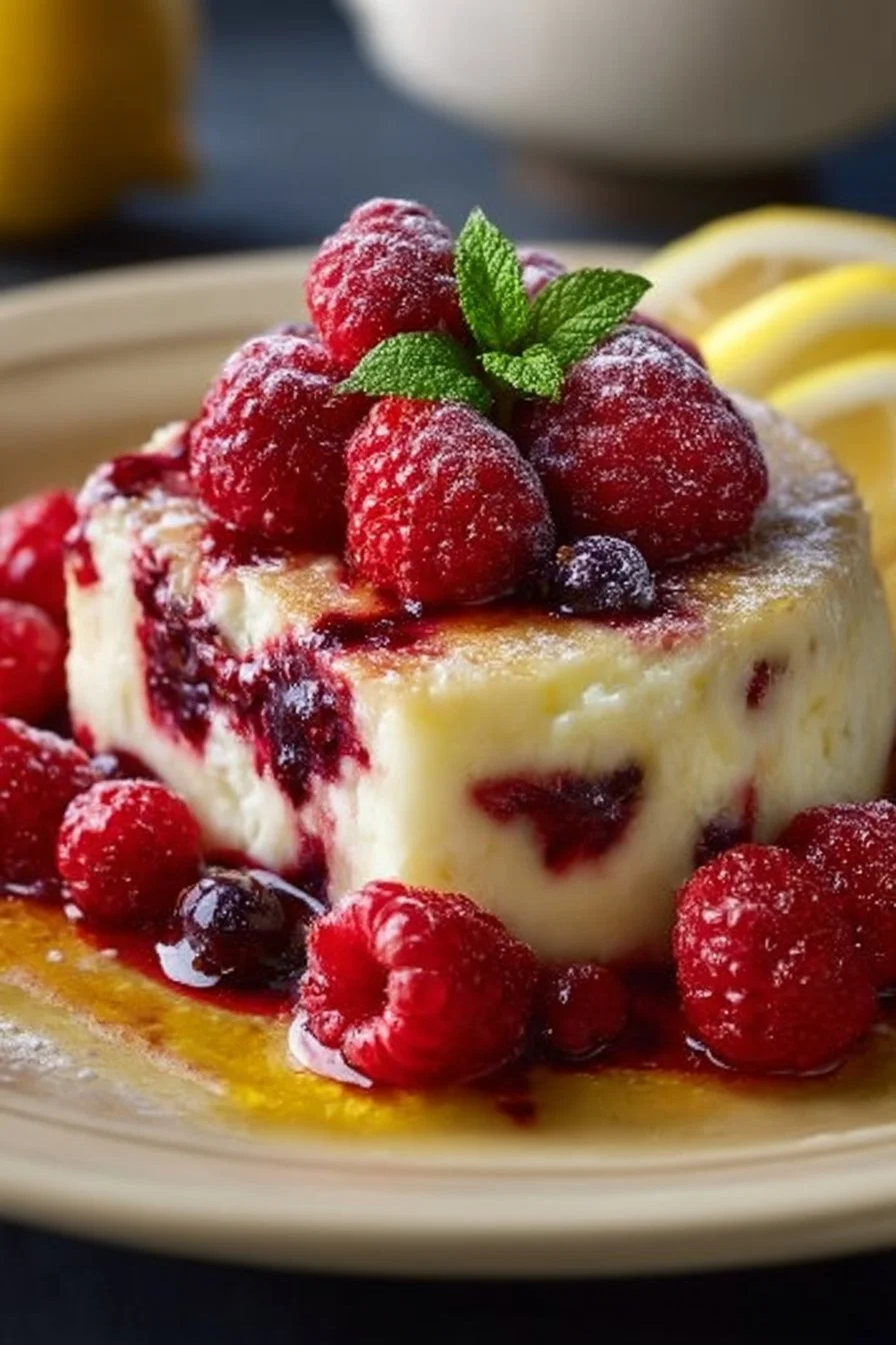 Lemon Raspberry Cottage Cheese Dessert