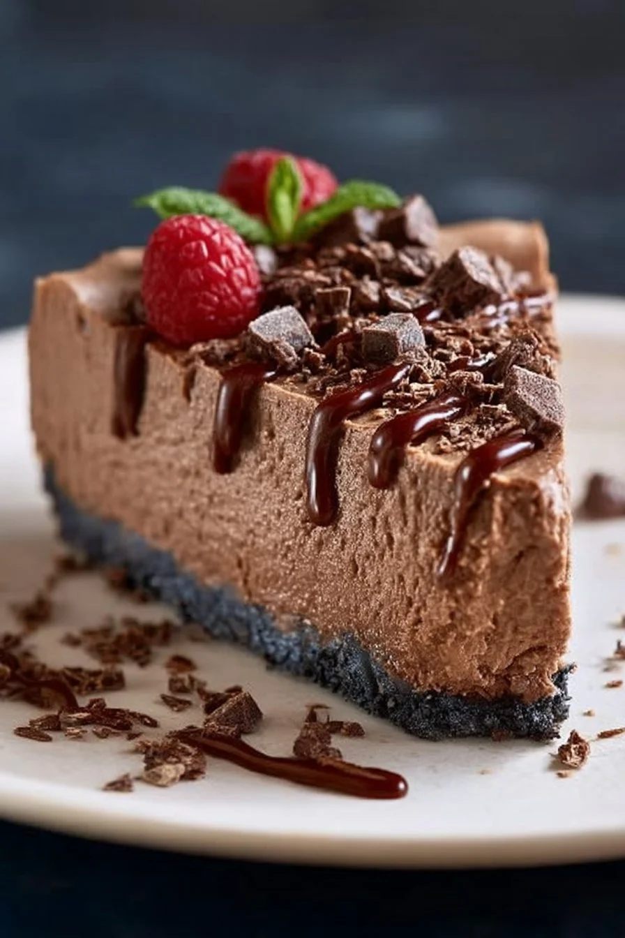 Low Carb No-Bake Chocolate Cheesecake