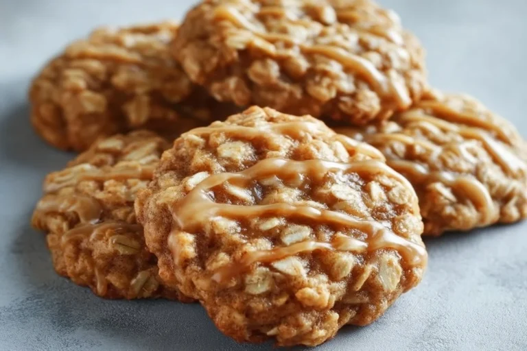 Low sugar applesauce oatmeal cookies on a plate with a bright background