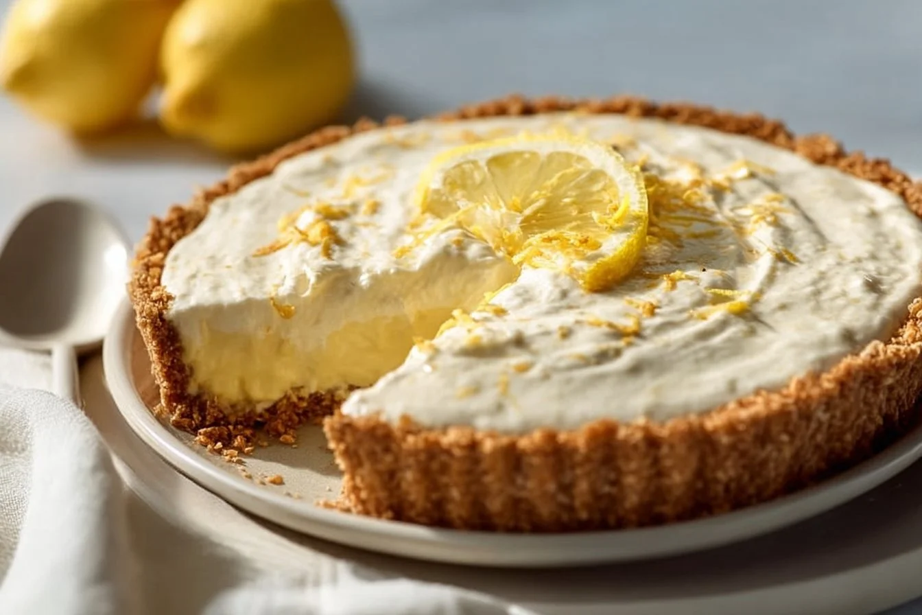 No-Bake Sugar-Free Lemon Pie with Coconut Cream