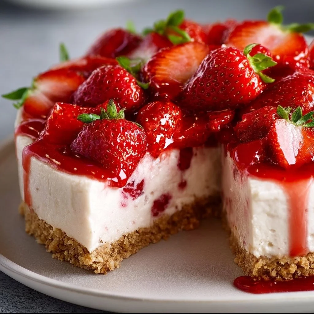 No-Bake Sugar-Free Strawberry Cheesecake
