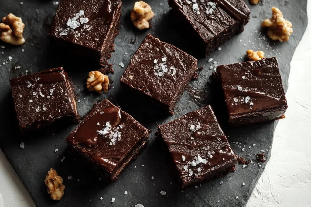 Delicious raw chocolate brownies made with healthy ingredients.