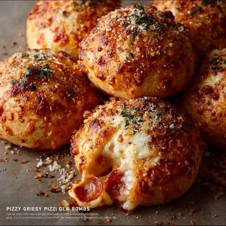 Delicious spicy cheesy garlic pizza bombs bursting with flavor