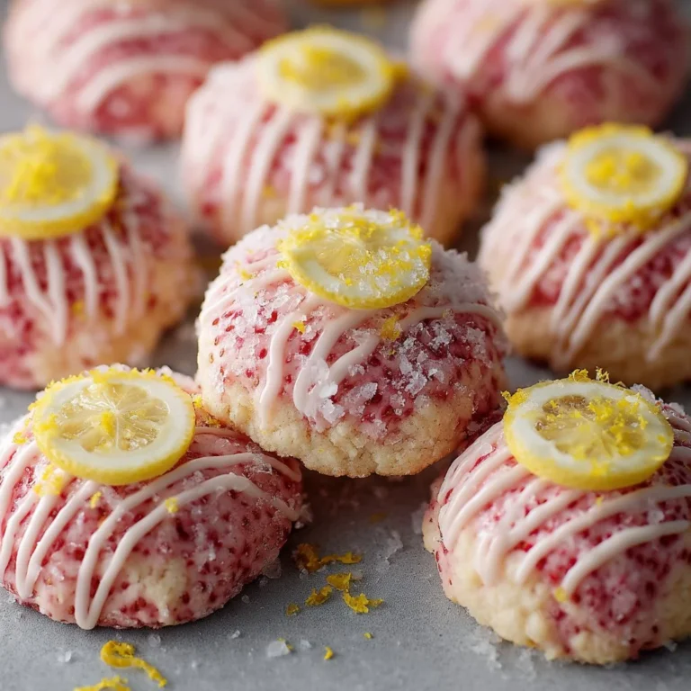 Strawberry Lemonade Meltaway Cookies arranged on a plate.