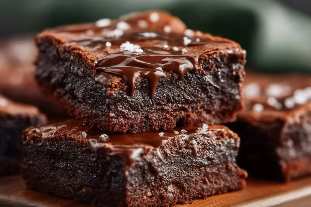 Delicious zero-sugar Greek yogurt brownies topped with chocolate