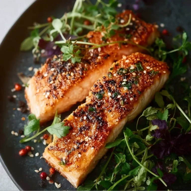 Delicious air fryer salmon fillet with herbs and lemon