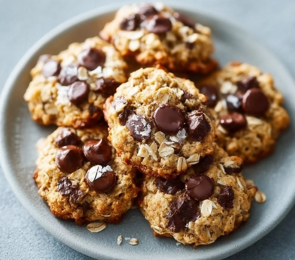 Homemade Banana Oatmeal Cookies with oats and ripe bananas