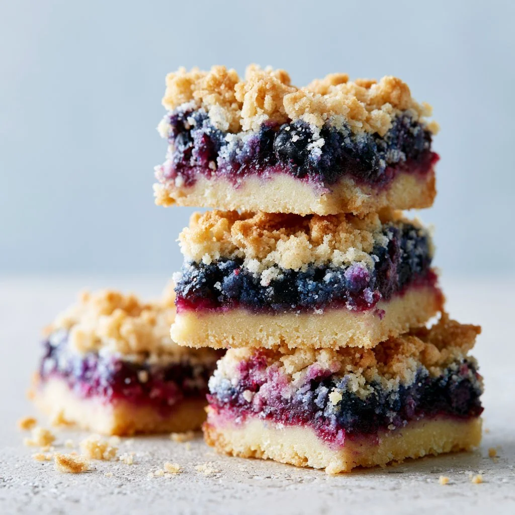 Delicious blueberry crumble bars with a buttery topping