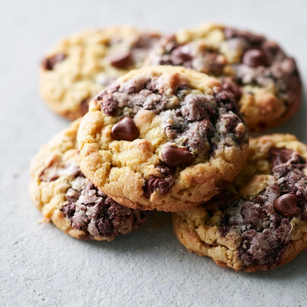 Freshly baked Brookie Cookies combining rich brownies and soft cookies.