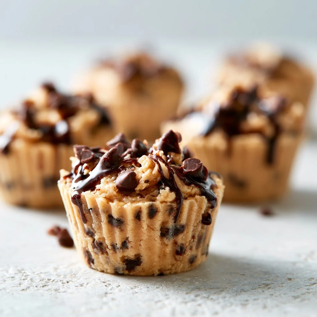 Delicious chocolate chip cookie dough cups ready to enjoy