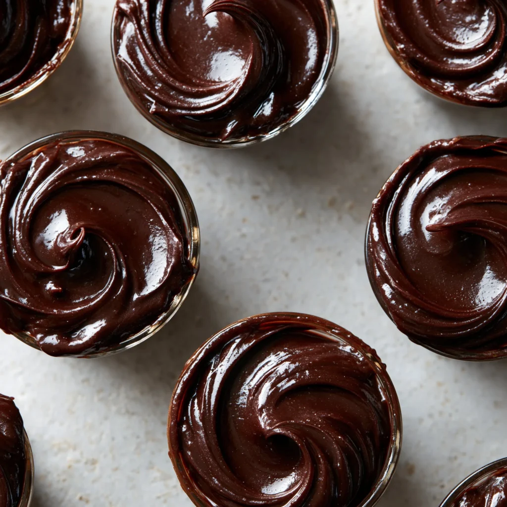 Delicious bowl of homemade chocolate pudding topped with whipped cream and chocolate shavings.