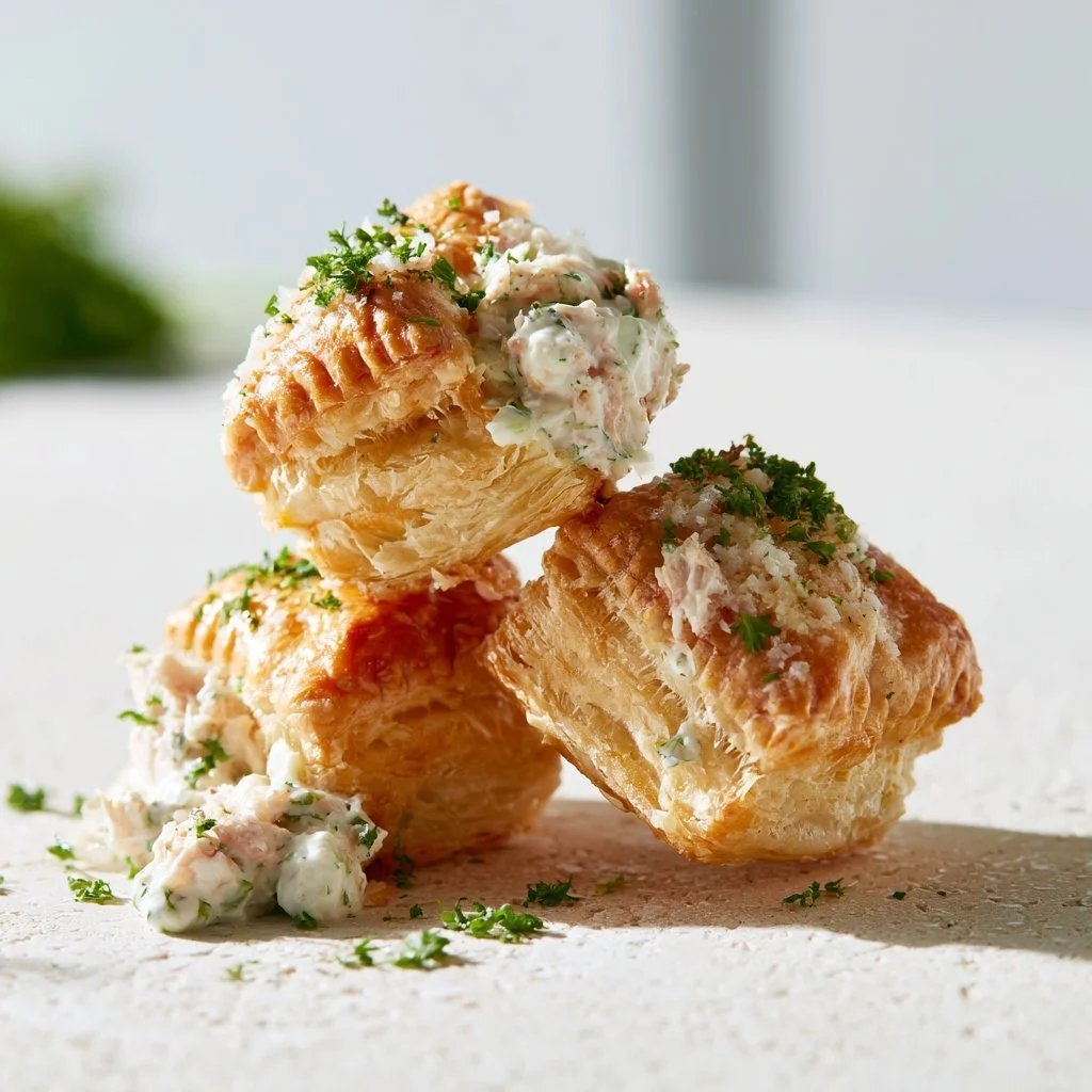 Crispy Chicken Salad Puffs