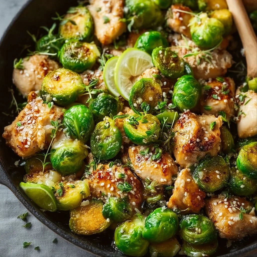 Honey-Garlic Chicken & Brussels Sprouts Skillet