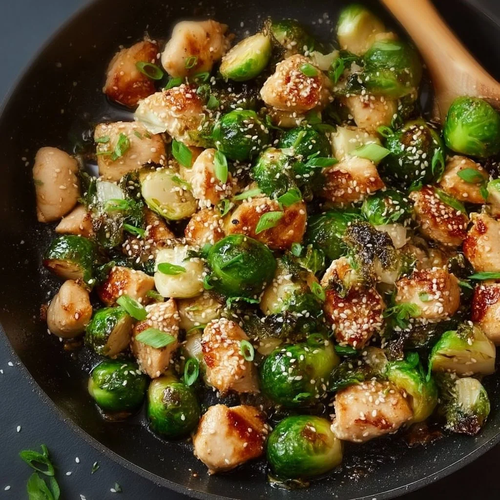 Honey-Garlic Chicken & Brussels Sprouts Skillet