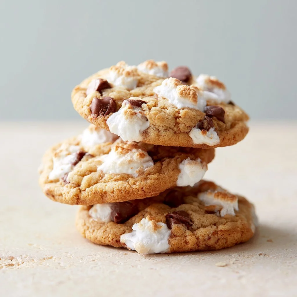 Marshmallow chocolate chip cookies fresh from the oven