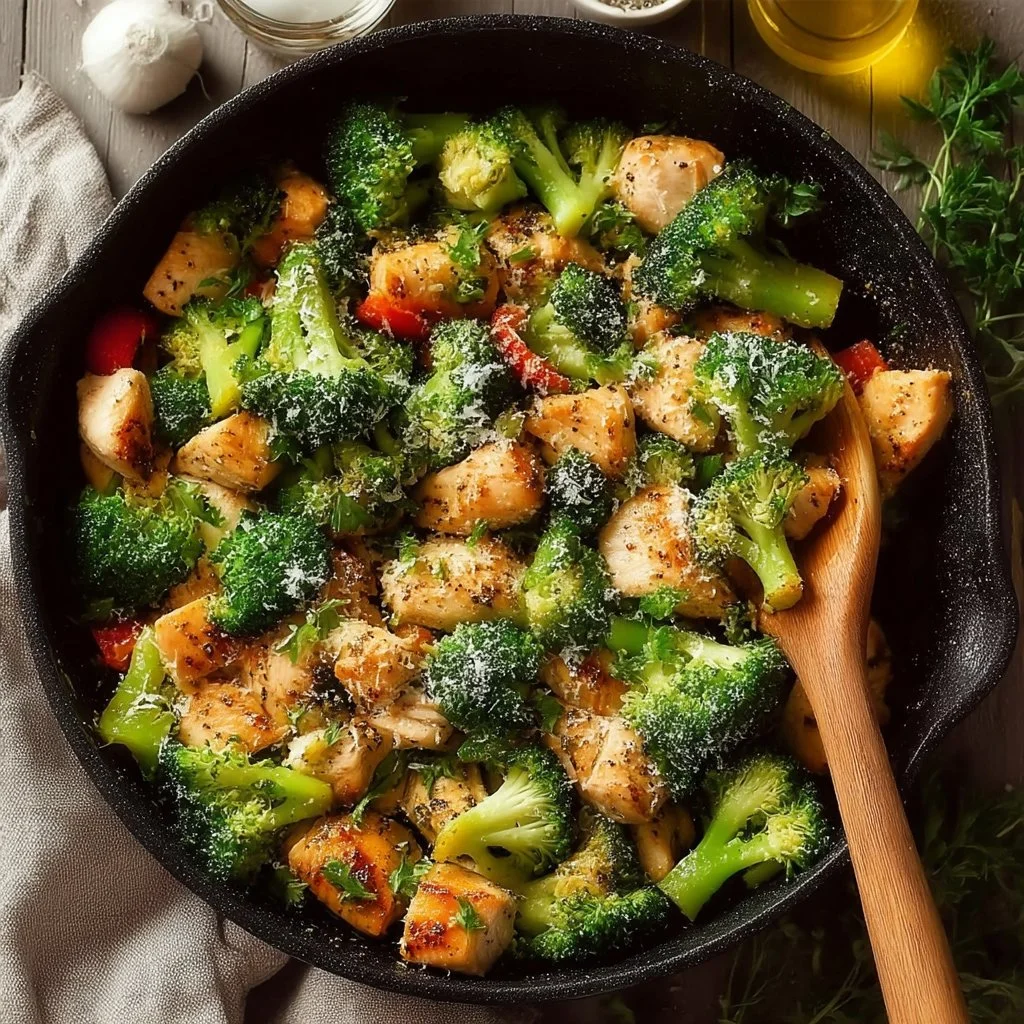 One-Pan Low Carb Chicken and Broccoli Delight recipe on a plate