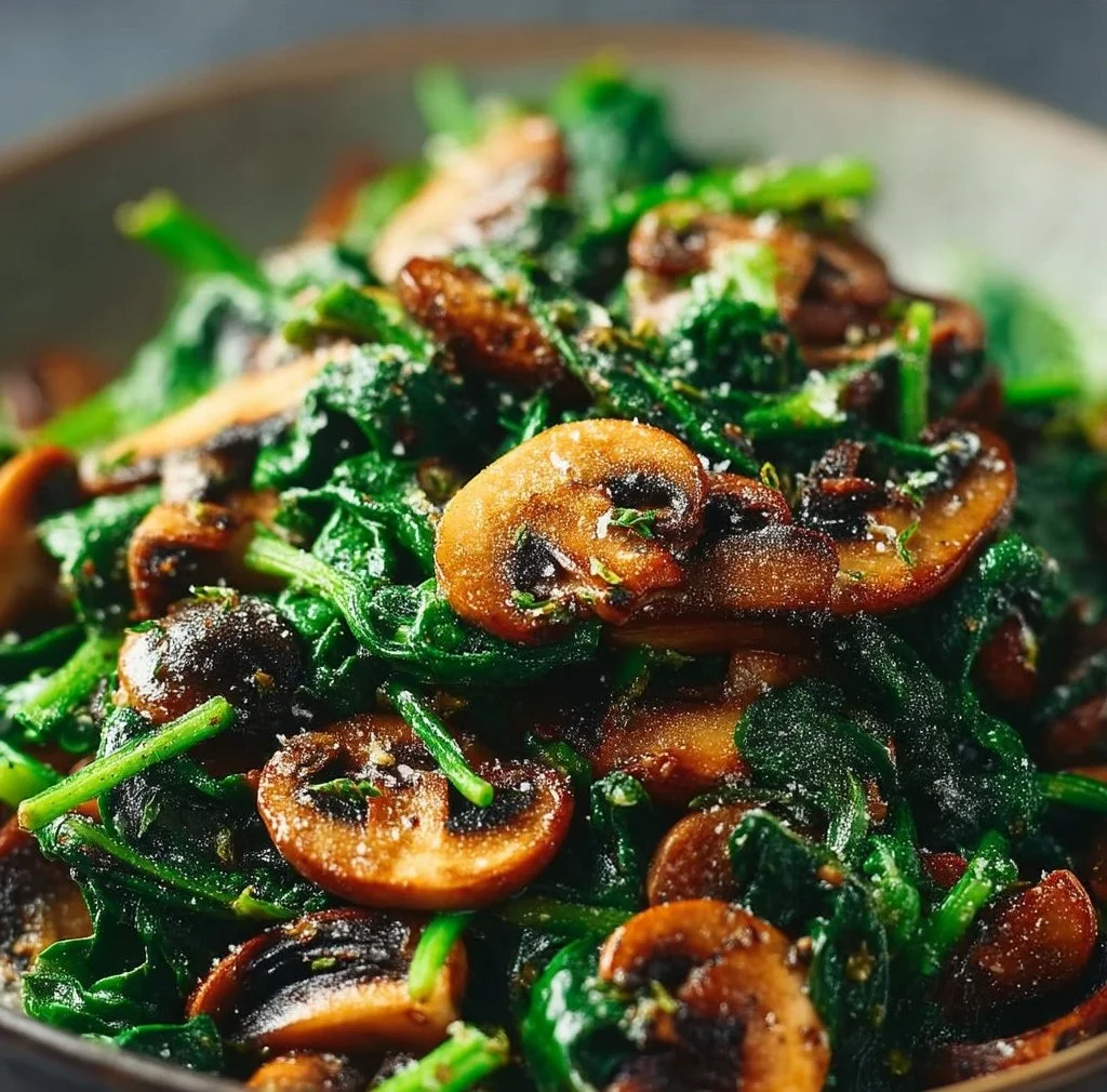 Spinach Sautéed Mushrooms