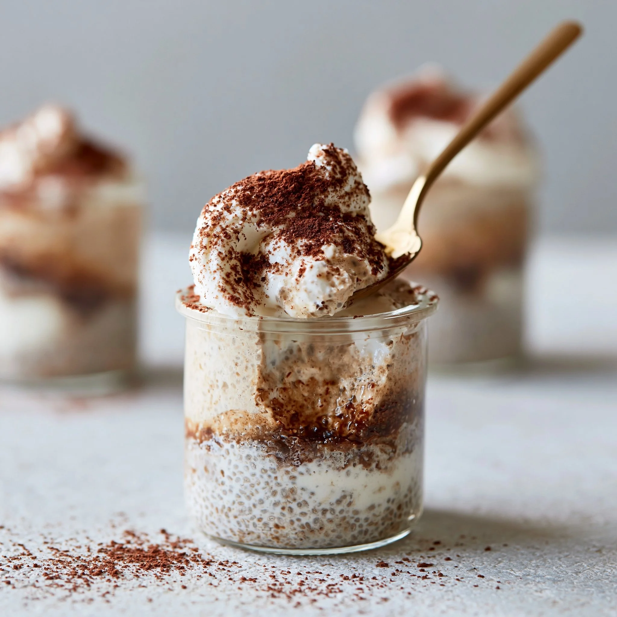 Tiramisu Chia Pudding With Greek Yogurt