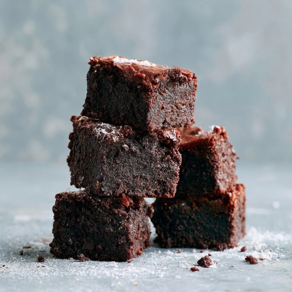 Delicious two-bite brownies served on a plate, perfect for satisfying sweet cravings.