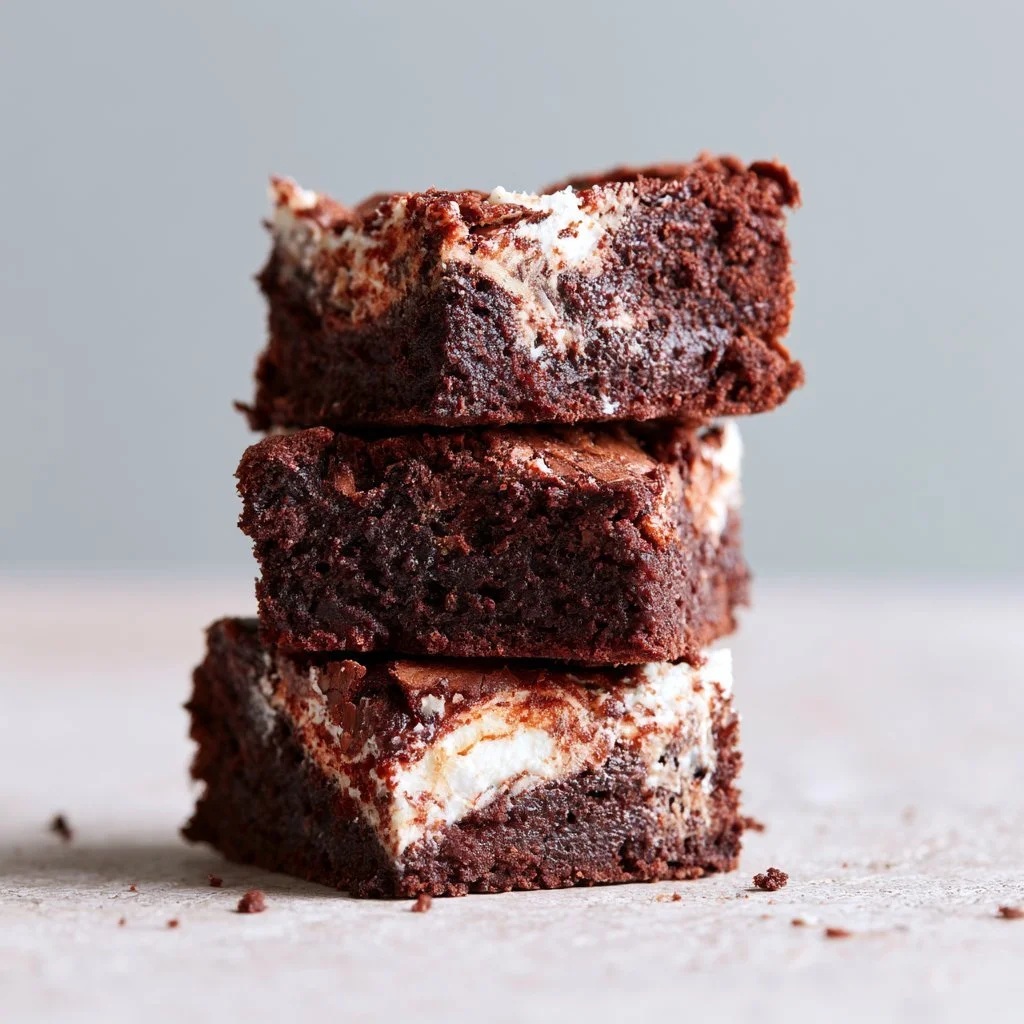 Deliciously chewy no sugar Greek yogurt brownies on a plate